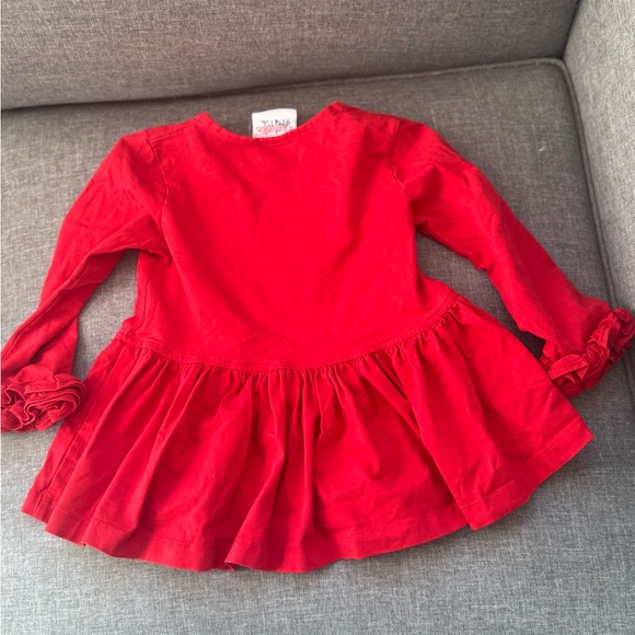 Natalie Grant Red Ruffled Christmas Tree Applique Shirt-2T - Picture 4 of 4